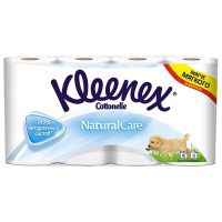 Туалетний папір Kleenex Cottonelle Natural Care 155 відривів 3 шари 8 рулонів (5029053545745)