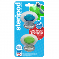 Футляр для зубної щітки Steripod антибактеріальний кришталево чистий синій + зелений 2 шт. (2100000032334)