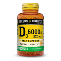 Вітамін Mason Natural Вітамін D3 5000 МО, Vitamin D3, 100 гелевих капсул (MAV15331)