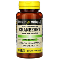Трави Mason Natural Журавлина з пробиотиком, Cranberry with Probiotic, 60 таблет (MAV-16335)