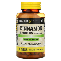 Трави Mason Natural Кориця 1000 мг, Cinnamon, 100 капсул (MAV-14651)