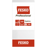 Серветки столові Fesko Professional 33х33 см 2 шари білі 250 шт. (4820023740600)