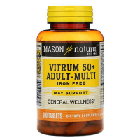 Мультивітамін Mason Natural Мультивітаміни 50+ без заліза, Vitrum 50+ Adult-Multi Iron F (MAV15971)