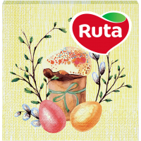 Серветки столові Ruta 33х33 см 2 шари з принтом Великодня традиція 20 шт. (4820202891826)