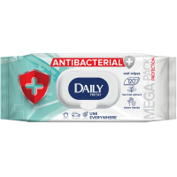 Вологі серветки Daily Fresh антибактеріальні з клапаном 120 шт. (4823071646993)