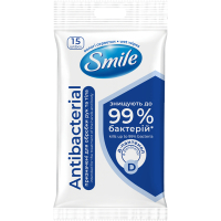 Вологі серветки Smile Antibacterial з Д-пантенолом 15 шт. (4820048481953)