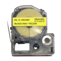 Стрічка для принтера етикеток UKRMARK RL-E-K5YBP-BK/YE, аналог LK5YBP. 18 мм х 9 м (CELK5YBP)
