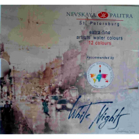 Фарби для малювання ЗХК Білі ночі, 12 кольорів в кюветах IWS (353250)