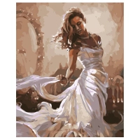 Картина по номерам Strateg Дівчина у білому 40х50 см (VA-1708)