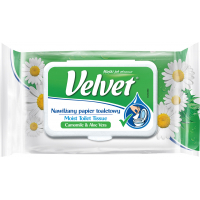 Туалетний папір Velvet Вологий з ароматом ромашки 42 аркуші (5901478997692)