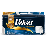 Туалетний папір Velvet Excellence Білий 3 шари 8 рулонів 200 відривів (5901478995490)