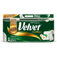 Туалетний папір Velvet Excellence Ромашка й алое 3 шари 8 рулонів 200 відривів (5901478995476)