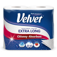 Паперові рушники Velvet Extra Long 2 шари 90 відривів 2 рулони (5901478998828)