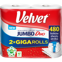 Паперові рушники Velvet Jumbo Duo 2 шари 240 відривів 2 рулони (5901478007858)