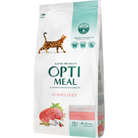 Сухий корм для кішок Optimeal для стерилізованих/кастрованих з яловичиною і сорго 10 кг (B1831401)