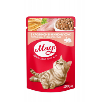 Вологий корм для кішок Мяу! в ніжному соусі зі смаком кролика 100 г (4820083901577)