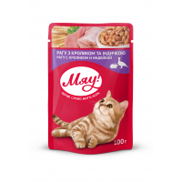 Вологий корм для кішок Мяу! в соусі зі смаком рагу з кроликом та індичкою 100 г (4820083902819)