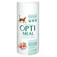 Сухий корм для кішок Optimeal для стерилізованих/кастрованих індичка та овес 650 г (4820083905728)