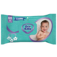 Дитячі вологі серветки Evy Baby Creamy 60 шт (8690506404543)