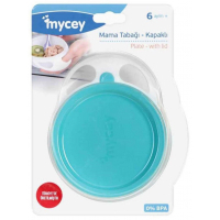 Набір дитячого посуду Mycey тарілка з кришкою, зелена (8698694123123)