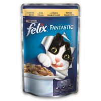 Вологий корм для кішок Purina Felix Fantastic в желе з куркою 100 г (7613034442031)