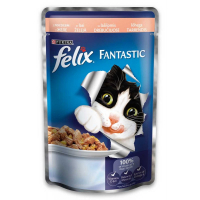 Вологий корм для кішок Purina Felix Fantastic в желе з лососем 100 г (7613034442376)
