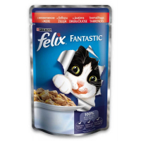 Вологий корм для кішок Purina Felix Fantastic в желе з яловичиною 100 г (7613035072626)