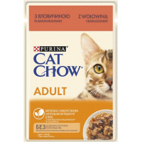 Вологий корм для кішок Purina Cat Chow Adult з яловичиною та баклажанами в желе 85г (7613036595025)
