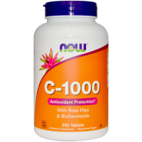 Вітамін T-RQ Вітамін С-1000 с Шипшиною + Біофлавоноїди, 250 таблеток (NOW-00687)