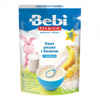 Дитяча каша Bebi Premium молочна Рисова з бананом +6 міс. 200 г (8606019654276)
