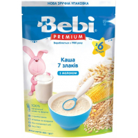 Дитяча каша Bebi Premium молочна 7 злаків +6 міс. 200 г (3838471020961)