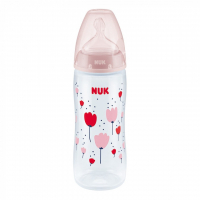 Пляшечка для годування Nuk First Choice Plus із силіконовою соскою 300 мл Червона (3952362)