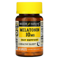 Амінокислота Mason Natural Мелатонін 10 мг, Melatonin, 60 каплет (MAV18105)