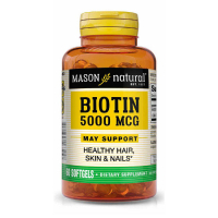 Вітамін Mason Natural Біотин 5000 мкг, Biotin, 60 гелевих капсул (MAV16325)
