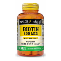Вітамін Mason Natural Біотин 800 мкг, Biotin, 60 пігулок (MAV07365)