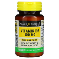 Вітамін Mason Natural Вітамін B6 100 мг, Vitamin B6, 100 таблеток (MAV05711)
