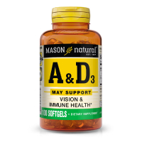 Вітамін Mason Natural Вітаміни А та D3, Vitamins A & D3, 100 гелевих капсул (MAV05311)
