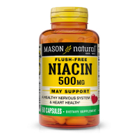 Вітамін Mason Natural Ніацин 500мг, B3, Niacin Flush Free, 60 капсул (MAV14995)