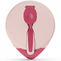 Набір дитячого посуду Baboo тарілочка глибока з кришкою та ложечкою рожева (90592)