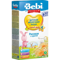Дитяча каша Bebi Premium молочна Курага рисова +4 міс. 250 г (3838600076456)