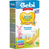 Дитяча каша Bebi Premium молочна Рисова з бананом +6 міс. 250 г (3838600217712)