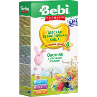 Дитяча каша Bebi Premium вівсяна з лісовими ягодами +5 міс. 200 г (3838471016520)