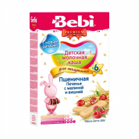 Дитяча каша Bebi молочна печиво з малиною та вишней з 6 міс. 200 г (3838471018883)
