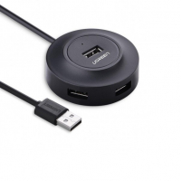 Концентратор Ugreen 4-port 1m USB 2.0 CR106 black (20277)