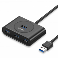 Концентратор Ugreen 4-port 1m USB 3.0 Active CR113 black (20291)