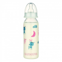 Пляшечка для годування Baby-Nova Декор пластикова для дівчинки нічна 240 мл (3960043)