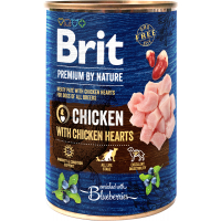 Консерви для собак Brit Premium by Nature курка з курячим серцем 400 г (8595602537952/8595602538522)