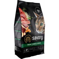 Сухий корм для кішок Savory Adult Cat Gourmand Fresh Turkey and Duck 400 г (4820232630044)