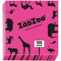 Серветки столові ZooZoo одношарові рожеві 24x23 см 100 шт. (4823019009378)