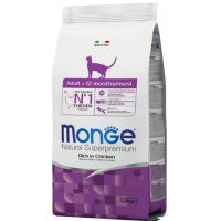 Сухий корм для кішок Monge Cat Adult зі смаком курки та рису 1.5 кг (8009470004992)